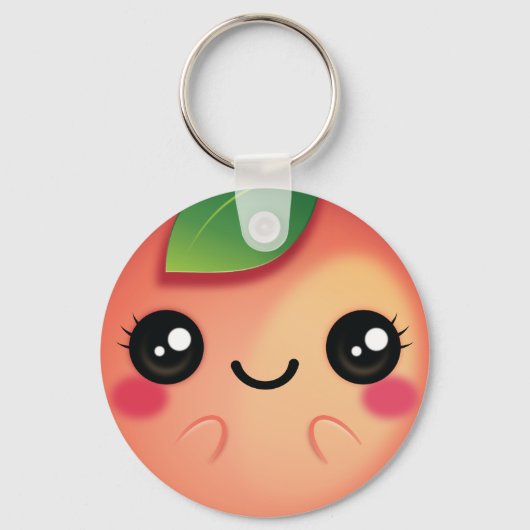 Kawaii Peach Schlüsselanhänger (Vorderseite)