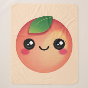 Kawaii Peach Sherpa Blanket Sherpadecke