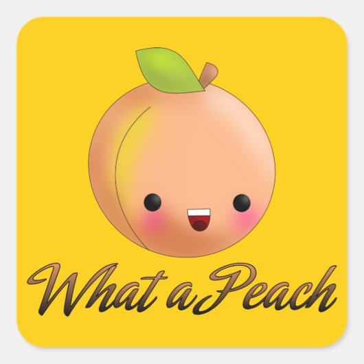 Kawaii Peach Sticker (Vorderseite)