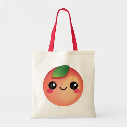 Kawaii Peach Tote Bag Tragetasche (Vorne)