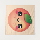 Kawaii Peach Wandteppich (Vorderseite (Horizontal))