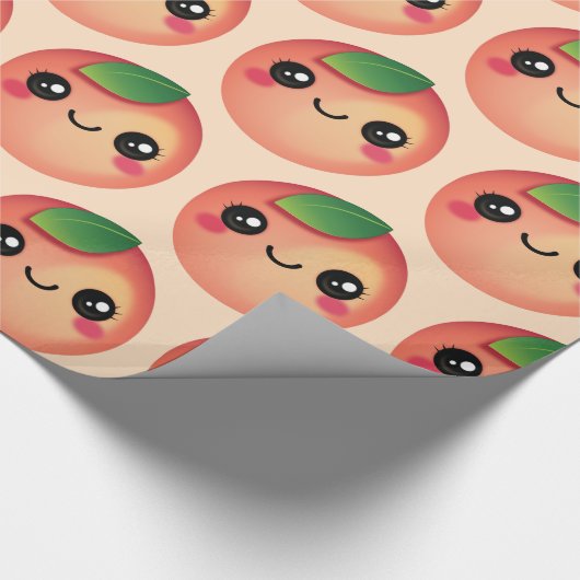 Kawaii Peach Wrapping Paper Geschenkpapier (Ecke)