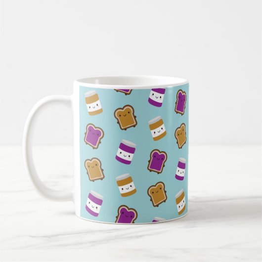 Kawaii Peanut Butter & Jelly Sandwich Couple Kaffeetasse (Links)