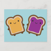 Kawaii Peanut Butter & Jelly Sandwich Couple Postkarte (Vorderseite)