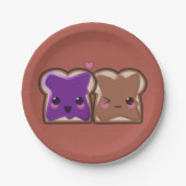 Kawaii Peanut Butter und Jelly Friends Pappteller (Vorderseite)