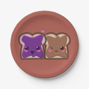 Kawaii Peanut Butter und Jelly Friends Pappteller