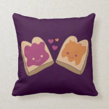 Kawaii Peanut Butter und Jelly Throw Kissen