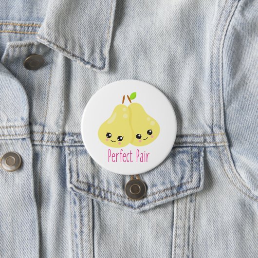 Kawaii Pear Couple Perfect Pair Funny Pub Button (Beispiel)