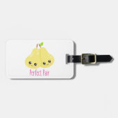 Kawaii Pear Couple Perfect Pair Funny Pub Gepäckanhänger (Vorderseite horizontal)