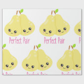 Kawaii Pear Couple Perfect Pair Funny Pub Geschenkpapier (Flach)