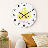 Kawaii Pear Couple Perfect Pair Funny Pub Große Wanduhr