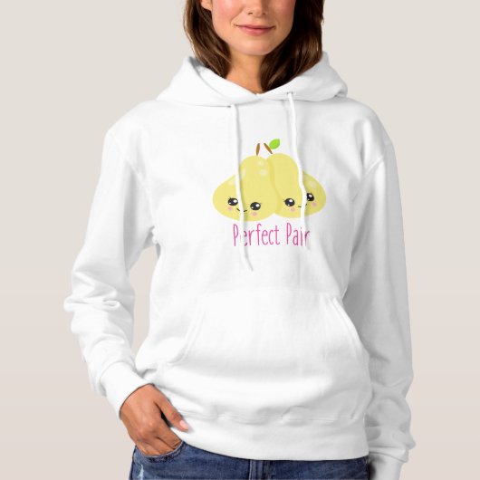 Kawaii Pear Couple Perfect Pair Funny Pub Hoodie (Vorderseite)