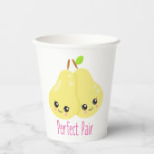 Kawaii Pear Couple Perfect Pair Funny Pub Pappbecher (Vorderseite)