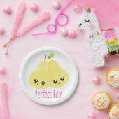 Kawaii Pear Couple Perfect Pair Funny Pub Pappteller (Party)