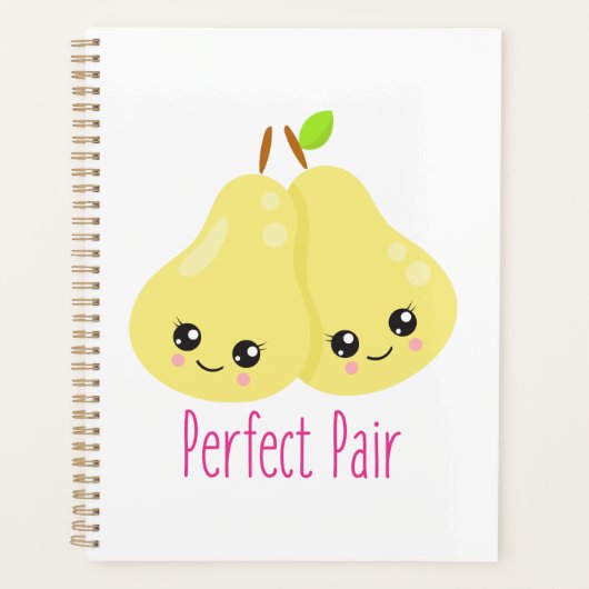 Kawaii Pear Couple Perfect Pair Funny Pub Planer (Vorderseite)