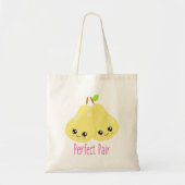 Kawaii Pear Couple Perfect Pair Funny Pub Tragetasche (Vorne)