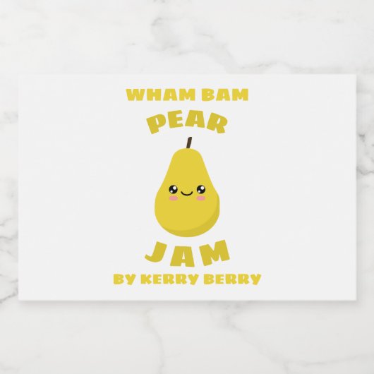 Kawaii Pear Jam Lebensmitteletikett (Einzelnes Label)