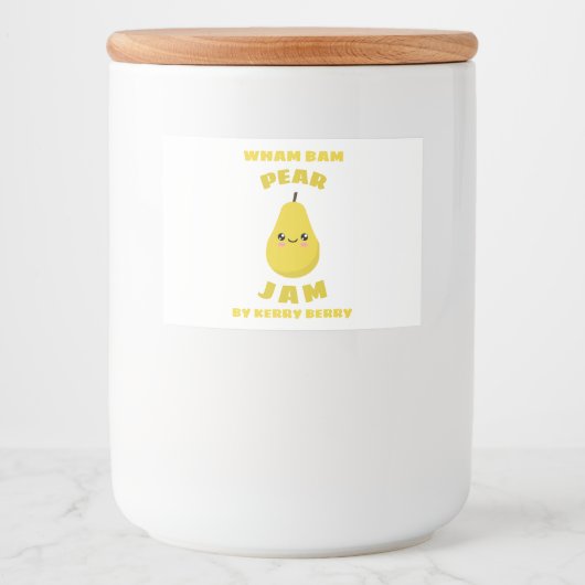 Kawaii Pear Jam Lebensmitteletikett (Vorderseite)