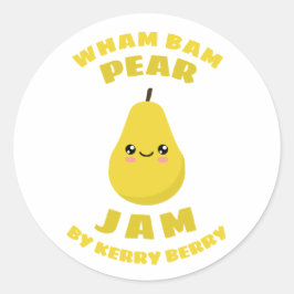 Kawaii Pear Jam Runder Aufkleber