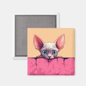 Kawaii Peeking Niedlich Sphynx Cat Magnet (Vorderseite/Rückseite)