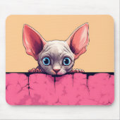 Kawaii Peeking Niedlich Sphynx Cat Mousepad (Vorne)