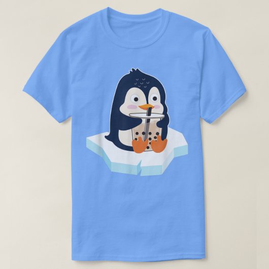 Kawaii Penguin Bubble Tea Boba Tea Niedlicher Ping T-Shirt (Design vorne)