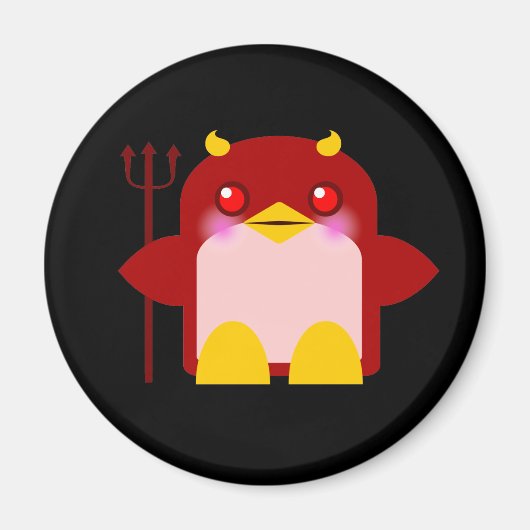 Kawaii Penguin Devil Halloween Magnet (Vorne)