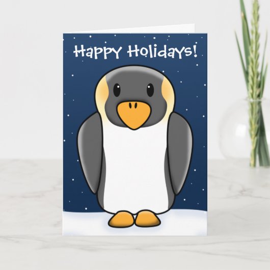 Kawaii Penguin Weihnachtskarte Feiertagskarte (Vorderseite)