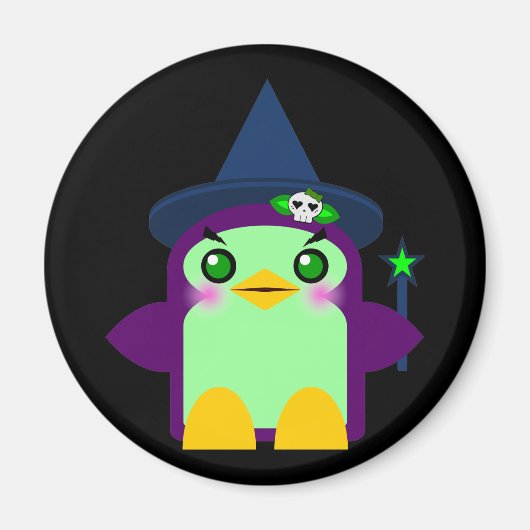 Kawaii Penguin Witch Magnet (Vorne)