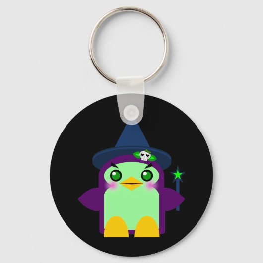 Kawaii Penguin Witch Schlüsselanhänger (Vorderseite)
