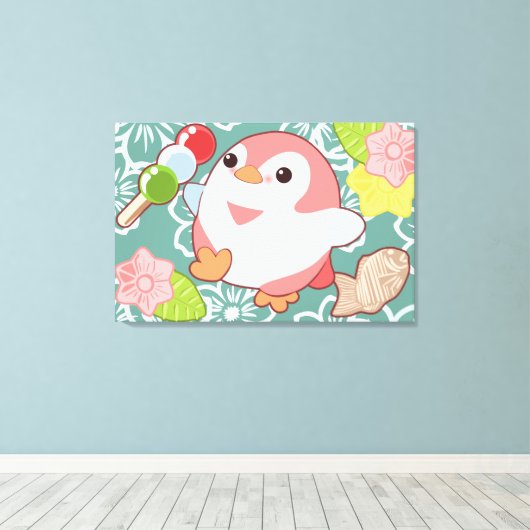 Kawaii Penguins Leinwanddruck (Insitu (Holzboden))