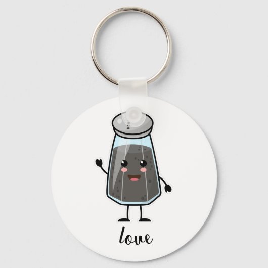Kawaii Pepper Shaker: Liebe (für immer) Schlüssela Schlüsselanhänger (Vorderseite)