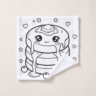 Kawaii Pfannkuchenstapel Färbung Waschlappen