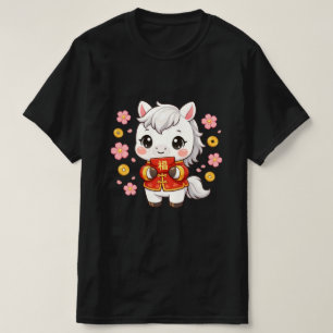 Kawaii Pferd Chinesisches Neujahr 2026 T-Shirt