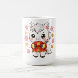 Kawaii Pferd Chinesisches Neujahr Kaffeetasse
