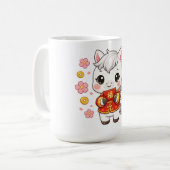 Kawaii Pferd Chinesisches Neujahr Kaffeetasse (Vorderseite Links)