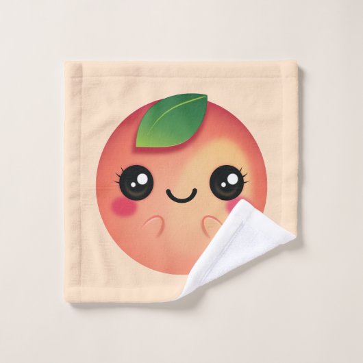 Kawaii Pfirsich Badhandtuch Set (Waschlappen)