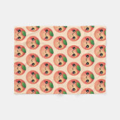 Kawaii Pfirsich Fleecedecke (Vorderseite (Horizontal))