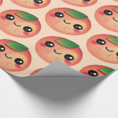 Kawaii-Pfirsich Geschenkpapier (Ecke)