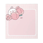 Kawaii Pfirsichpferd Blume Sakura Pink niedlich Notizblock (Vorderseite)