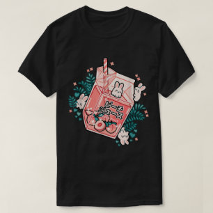 Kawaii Pfirsichsaft-Hasen-Design T-Shirt