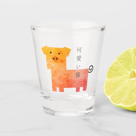 kawaii pig schnapsglas (Vorderseite)