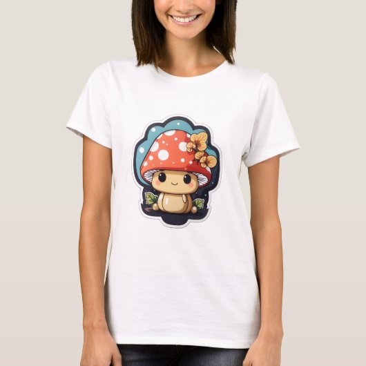 Kawaii-Pilz niedlich T-Shirt (Vorderseite)