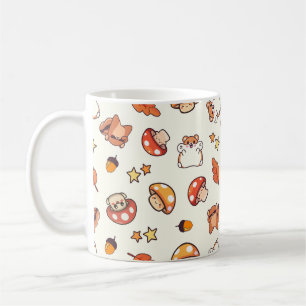 Kawaii Pilze und Tiere - Creme Kaffeetasse