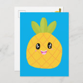 Kawaii Pineaple Niedlich tropisch Postkarte (Vorne/Hinten)