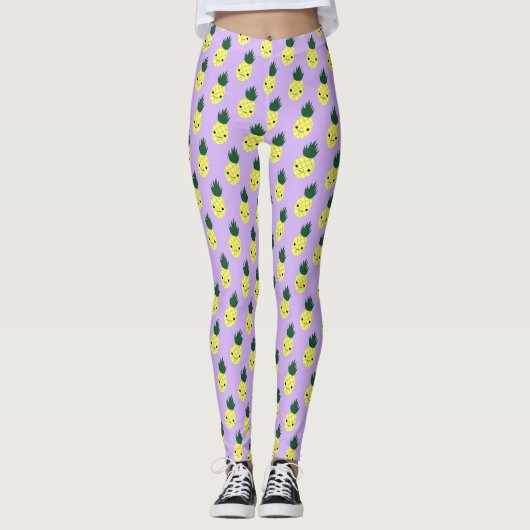 Kawaii Pineaple Pattern" Leggings (Vorderseite)