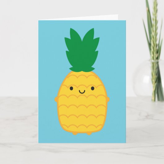 Kawaii Pineapple Karte (Vorderseite)