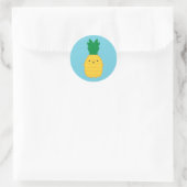 Kawaii Pineapple Runder Aufkleber (Tasche)