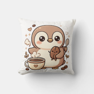 Kawaii-Pinguin-Kaffeewurfkissen-Druck Kissen