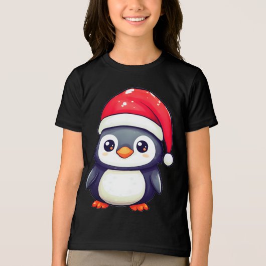 Kawaii Pinguin Tragen eine gemütliche Weihnachtsma Tri-Blend Shirt (Vorderseite)